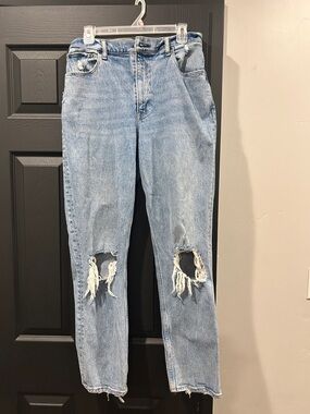 Abercrombie & Fitch Light Blue Distressed Boyfriend Jeans